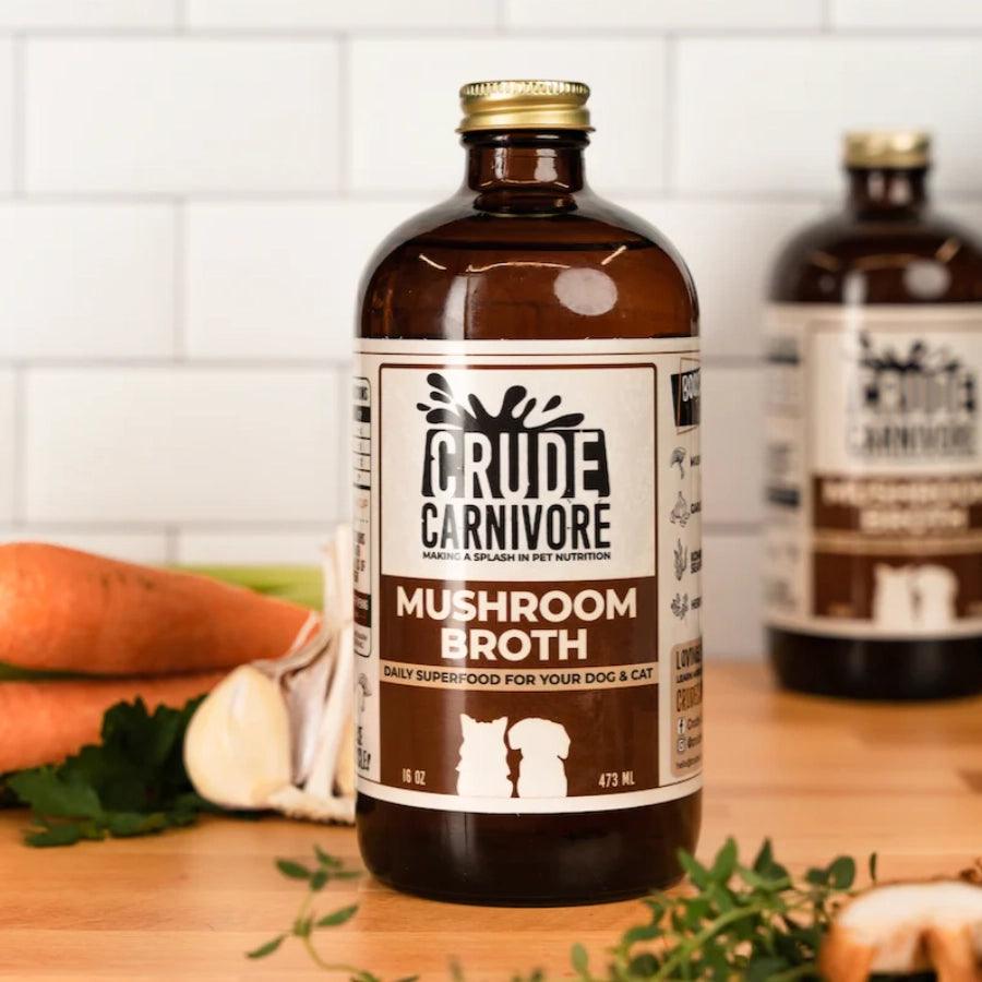 Crude Carnivore Caldo de Huesos de Hongos Adaptógenos para perro 475ml