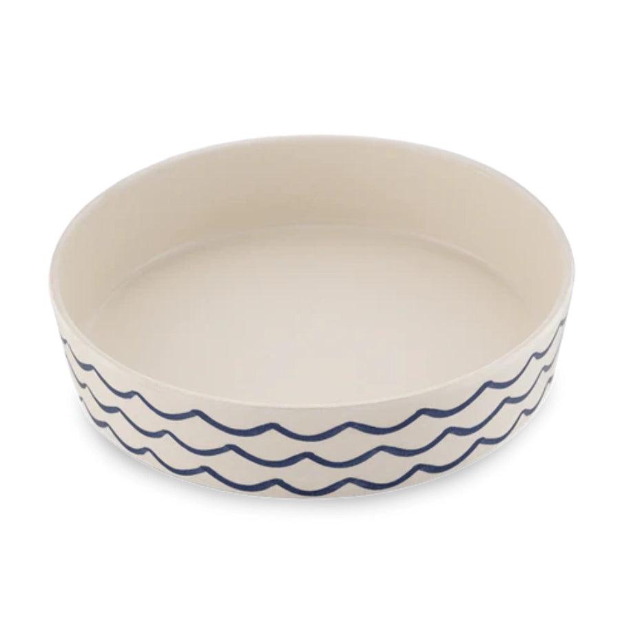 Beco Plato de Bambú para Cachorro Olas de Mar